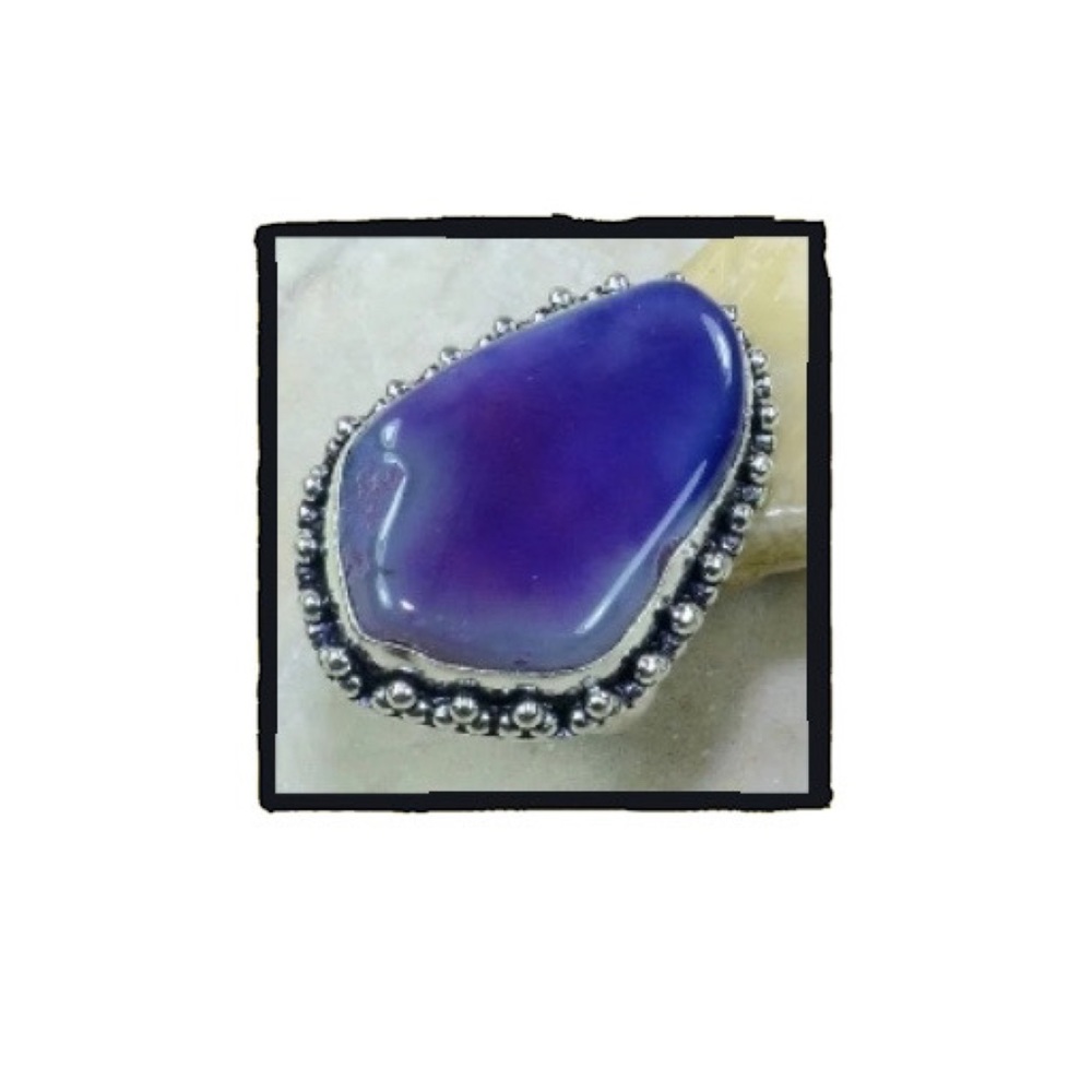 NewππRare Purple Dragon Vein Agate Ring